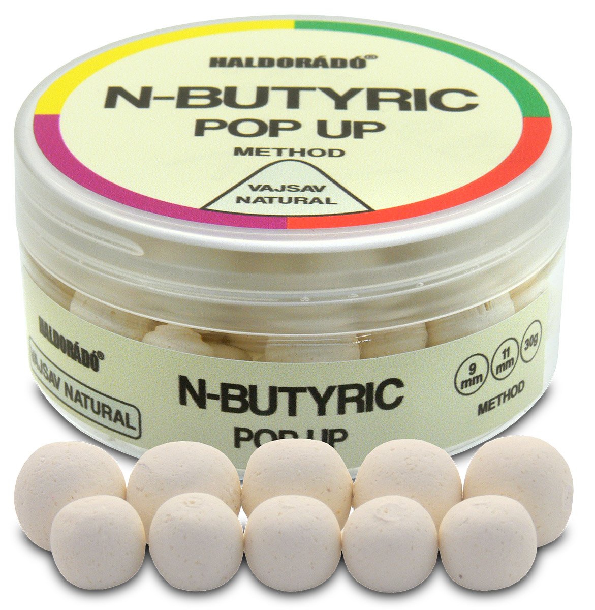 Haldorádó N-Butyric Pop Up Method 9, 11 mm - Vajsav Natural - N-Butyric Natural