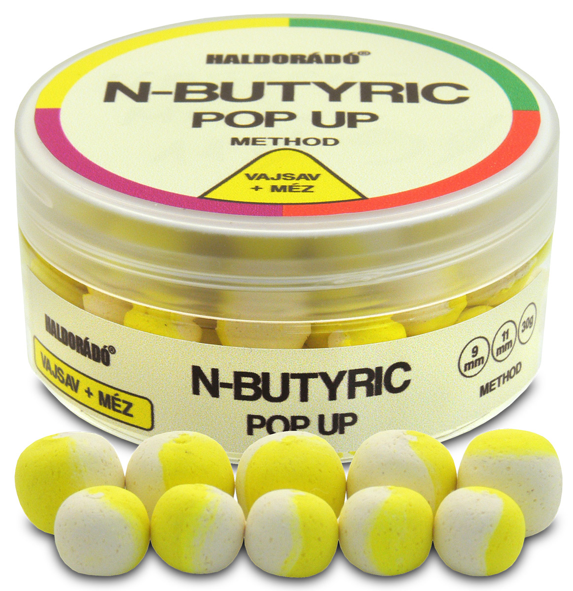 Haldorádó N-Butyric Pop Up Method 9, 11 mm - Vajsav + Méz - N-Butyric-Med
