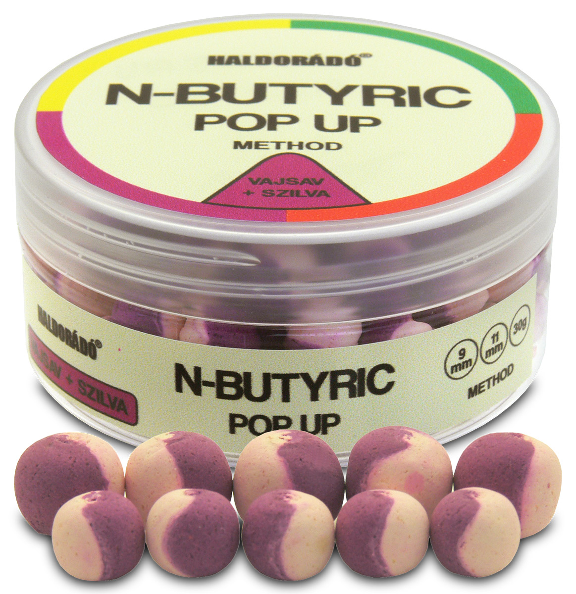 Haldorádó N-Butyric Pop Up Method 9, 11 mm - Vajsav + Szilva-N-Butyric-Slivka