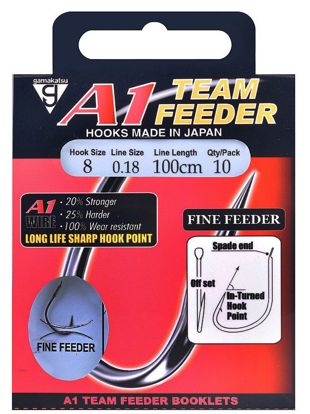Gamakatsu A1 Team Feeder Fine Feeder 100cm, háčik č.8, silon 0,18mm