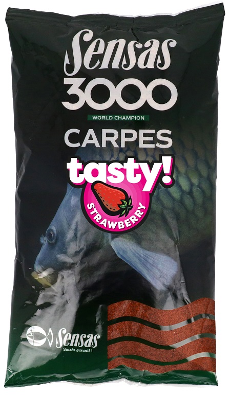 Sensas 3000 Carp Tasty Strawberry (kapor jahoda) 1kg