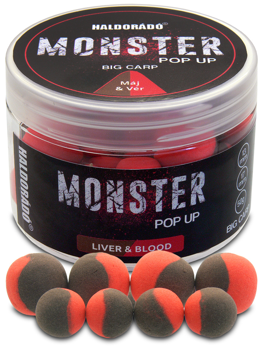Haldorádó MONSTER Pop Up Big Carp 13, 17 mm - Máj & Vér - Pečeň - Krv