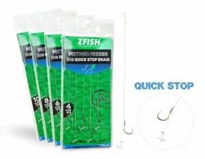 ZFISH Návazec Method Feeder Rig Quick Stop Braid 5ks háčik č.6